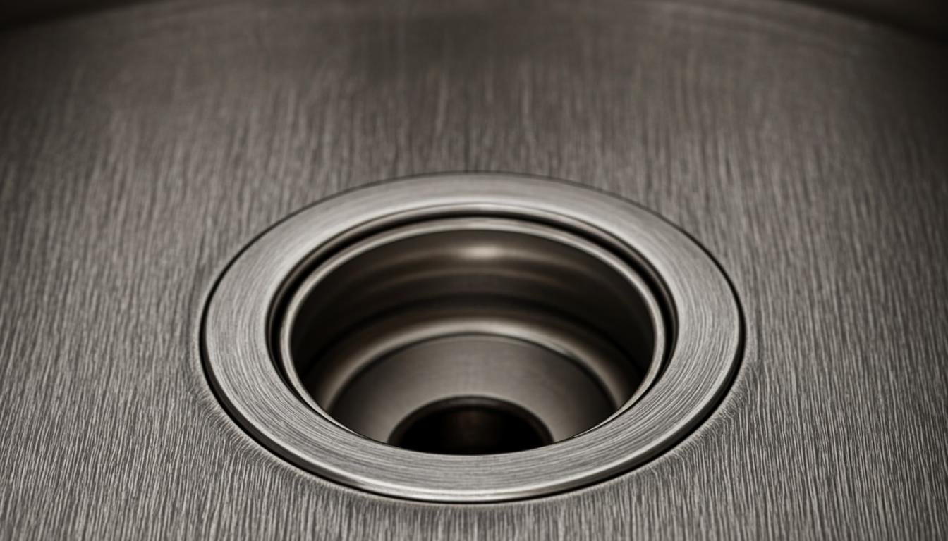 Sink drain detail - brushed metal texture